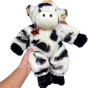 Pawsenclaws Jersey Cow Plush Black & White Bull Calf with Bell TAGS Stuffed READ